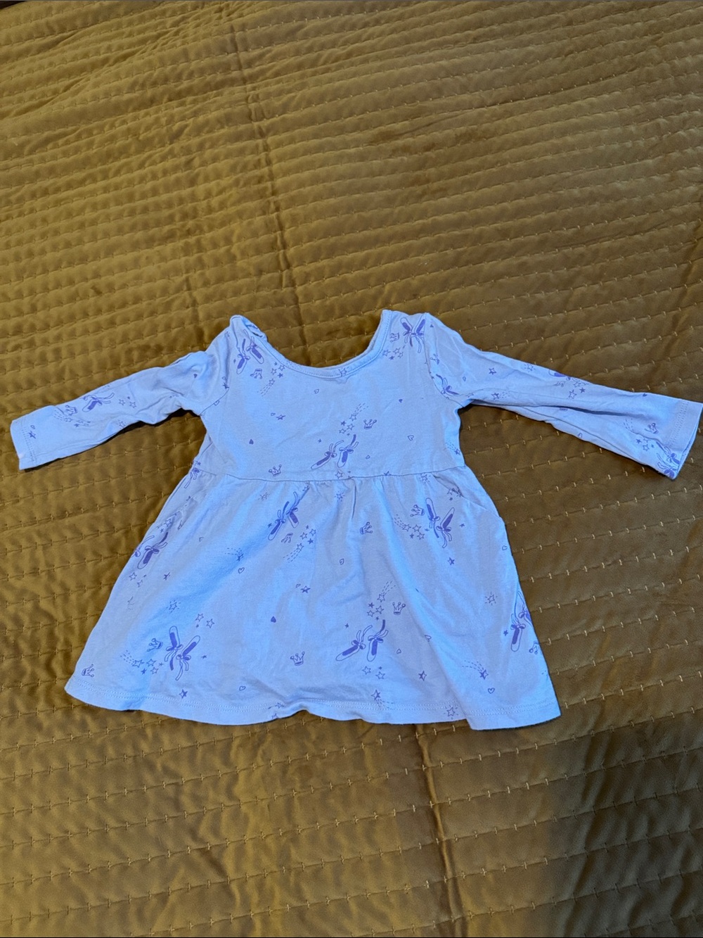 GAP Lilac Long-Sleeve Dress with Ballerina Motif